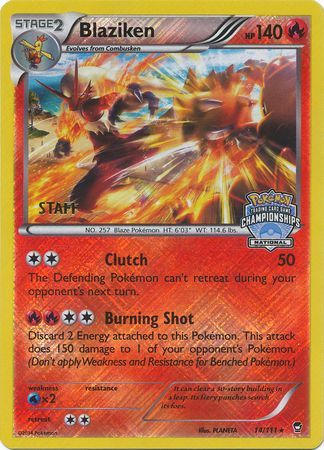 Blaziken (14/111) (Staff National Championship Promo) [XY: Furious Fists] | Good Games Adelaide SA
