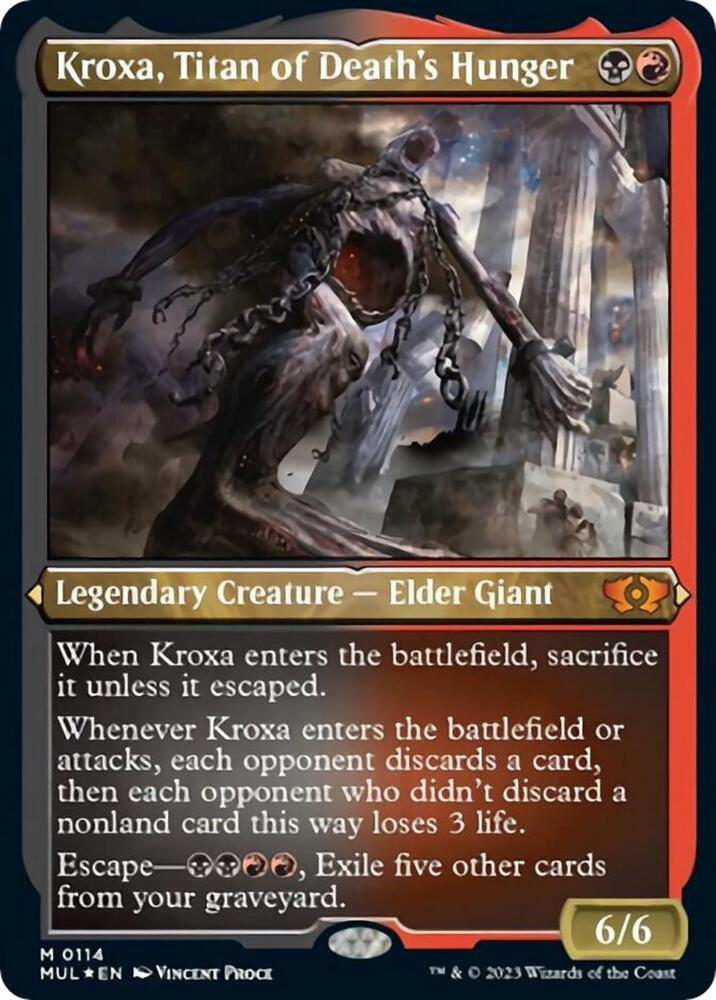 Kroxa, Titan of Death's Hunger 114 (March of the Machine: Multiverse Legends)  - Etched Foil | Good Games Adelaide SA