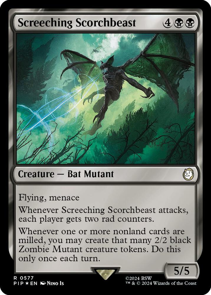 Screeching Scorchbeast 577 (Universes Beyond: Fallout)  - Foil | Good Games Adelaide SA