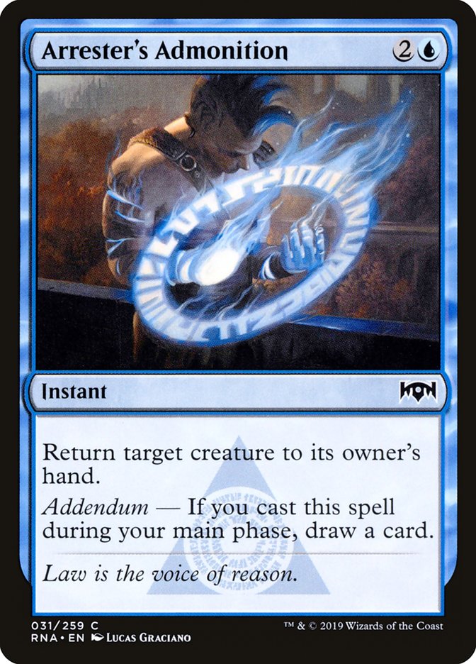 Arrester's Admonition 31 (Ravnica Allegiance)  | Good Games Adelaide SA
