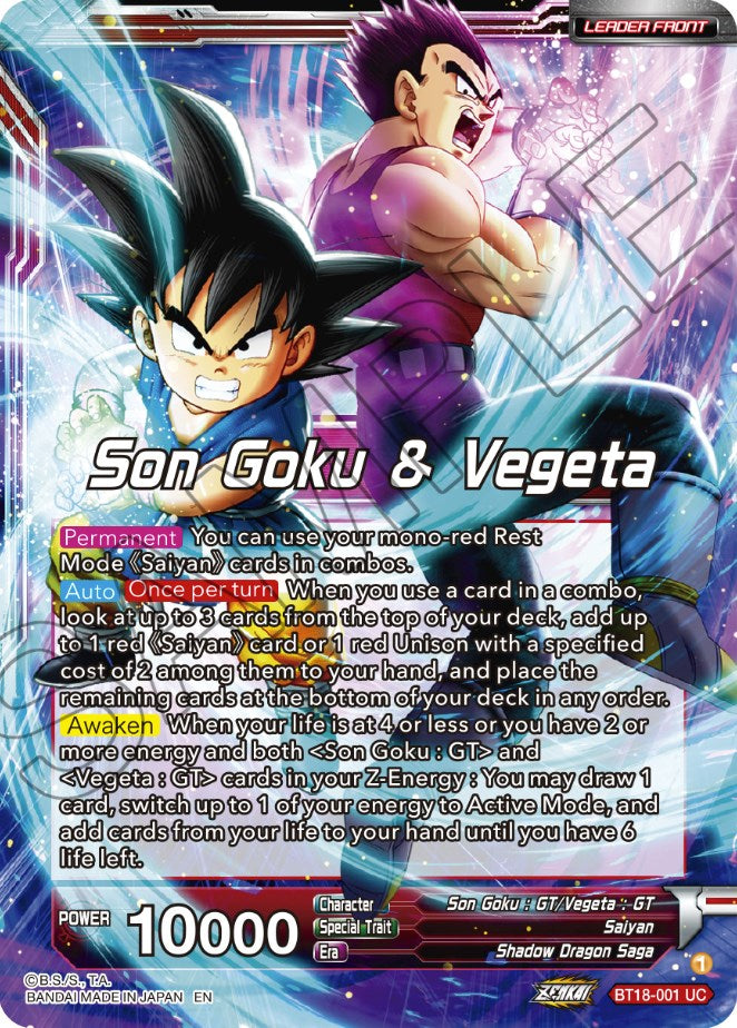 Son Goku & Vegeta // SS4 Son Goku & SS4 Vegeta, In It Together (BT18-001) [Dawn of the Z-Legends] | Good Games Adelaide SA