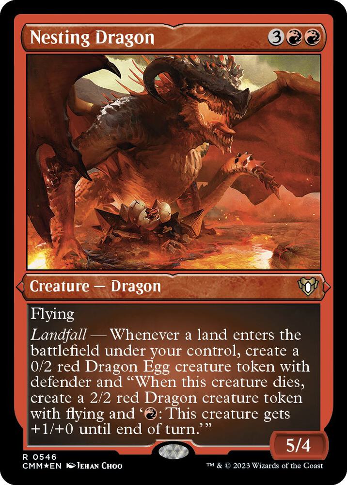 Nesting Dragon 546 (Commander Masters)  - Etched Foil | Good Games Adelaide SA