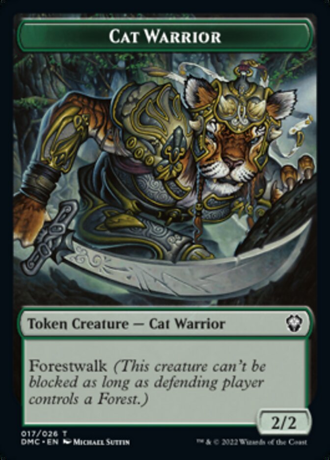 Saproling // Cat Warrior Double-sided Token [Dominaria United Tokens] | Good Games Adelaide SA