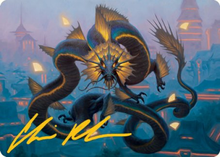 Ao, the Dawn Sky 1 Art Card (Gold-Stamped Signature) [Kamigawa: Neon Dynasty Art Series] | Good Games Adelaide SA