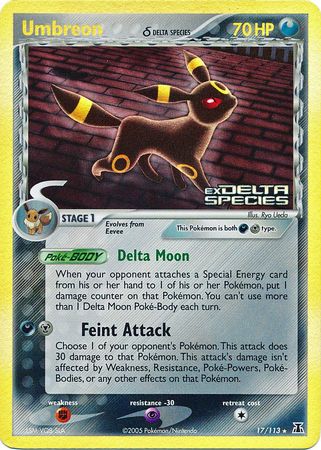 Umbreon (17/113) (Delta Species) (Stamped) [EX: Delta Species] | Good Games Adelaide SA
