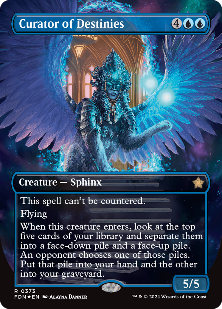 Curator of Destinies (Borderless) (Mana Foil) [Foundations] | Good Games Adelaide SA