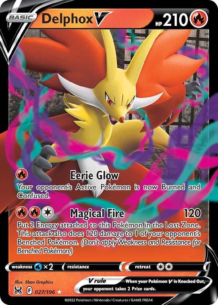 Delphox V 027/196 (SWSH11: Lost Origin)  - Holofoil | Good Games Adelaide SA