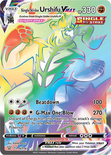 Single Strike Urshifu VMAX Secret 167/163 (SWSH05: Battle Styles)  - Holofoil | Good Games Adelaide SA