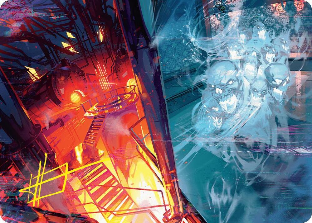 Roaring Furnace Steaming Sauna Art Card Gold Stamped Signature 37 (Art Series: Duskmourn: House of Horror)  | Good Games Adelaide SA