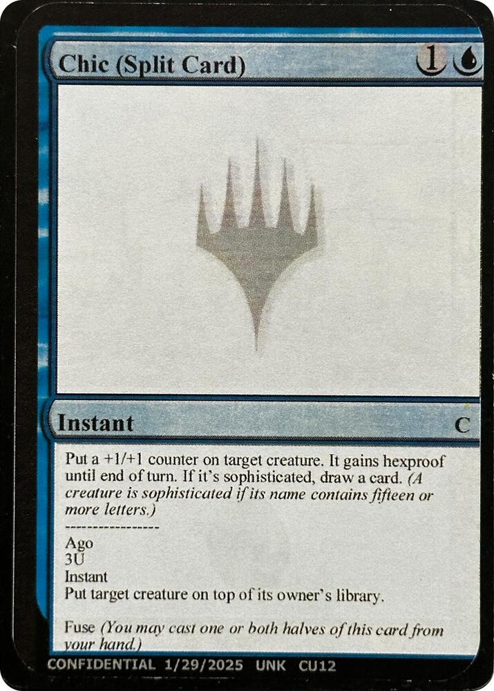 Chic Split Card  (Un-Known Event Playtest Cards)  | Good Games Adelaide SA