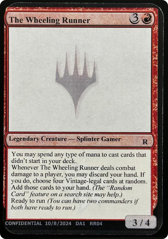 The Wheeling Runner  (Un-Known Event Playtest Cards)  | Good Games Adelaide SA