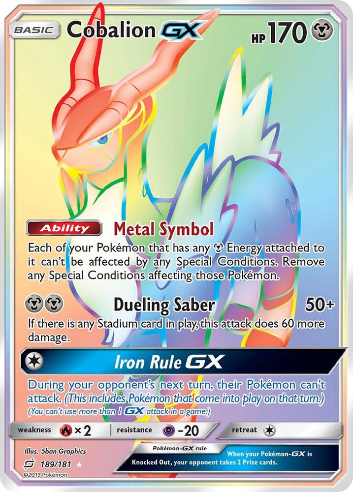 Cobalion GX Secret 189/181 (SM - Team Up)  - Holofoil | Good Games Adelaide SA