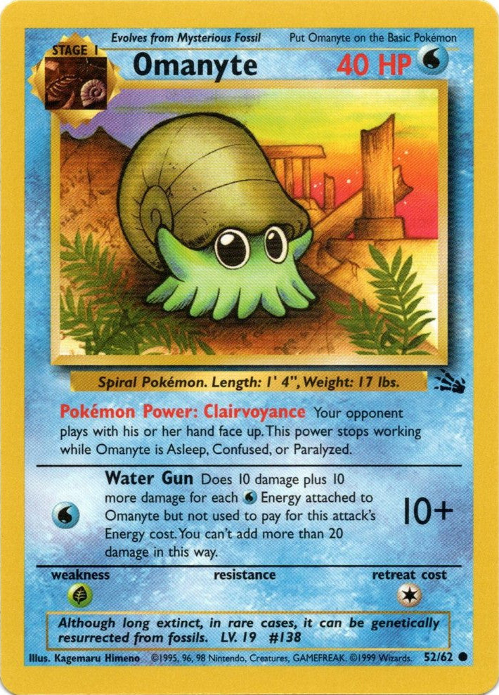 Omanyte (52/62) [Fossil Unlimited] | Good Games Adelaide SA