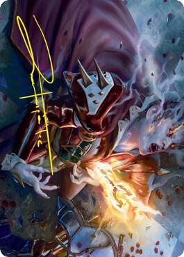 Flame Blessed Bolt Art Card Gold Stamped Signature 44 (Art Series: Innistrad: Crimson Vow)  | Good Games Adelaide SA