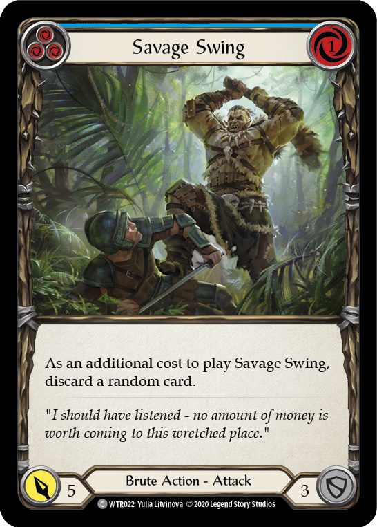 Savage Swing (Blue) [U-WTR022] Unlimited Rainbow Foil | Good Games Adelaide SA