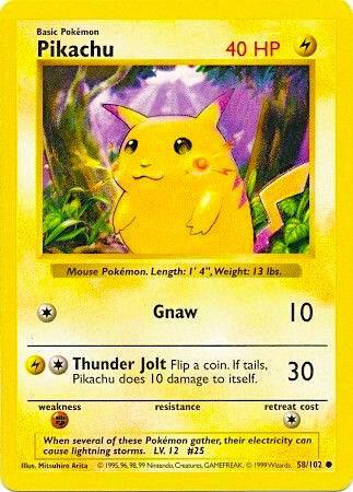 Pikachu Red Cheeks 058/102 (Base Set (Shadowless))  - 1st Edition | Good Games Adelaide SA