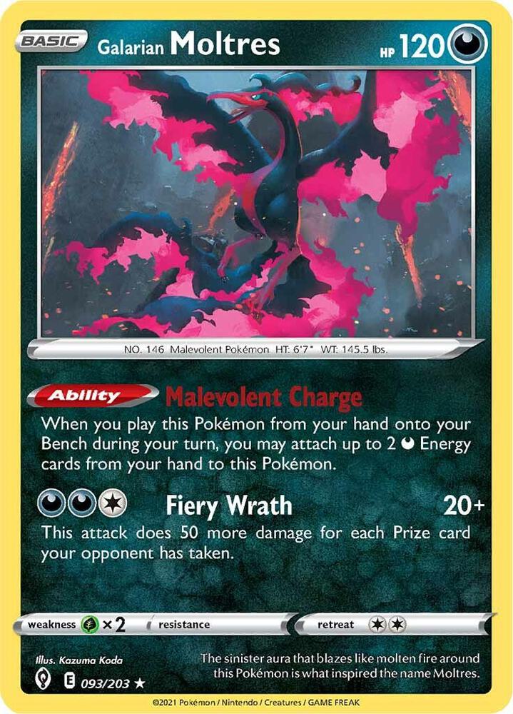 Galarian Moltres 093/203 (SWSH07: Evolving Skies)  - Holofoil | Good Games Adelaide SA