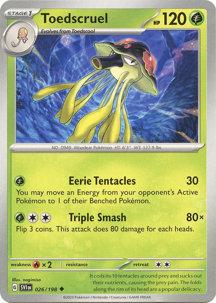 Toedscruel 026/198 (SV01: Scarlet & Violet Base Set)  | Good Games Adelaide SA