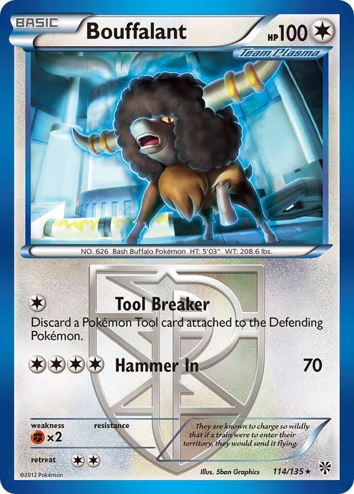 Bouffalant Team Plasma 114/135 (Plasma Storm)  - Reverse Holofoil | Good Games Adelaide SA