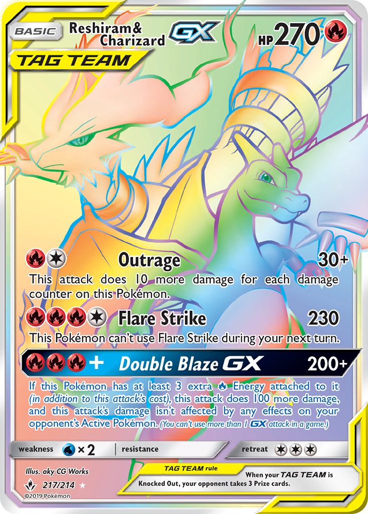 Reshiram & Charizard GX (217/214) [Sun & Moon: Unbroken Bonds] | Good Games Adelaide SA
