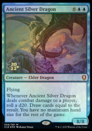 Ancient Silver Dragon [Commander Legends: Battle for Baldur's Gate Prerelease Promos] | Good Games Adelaide SA