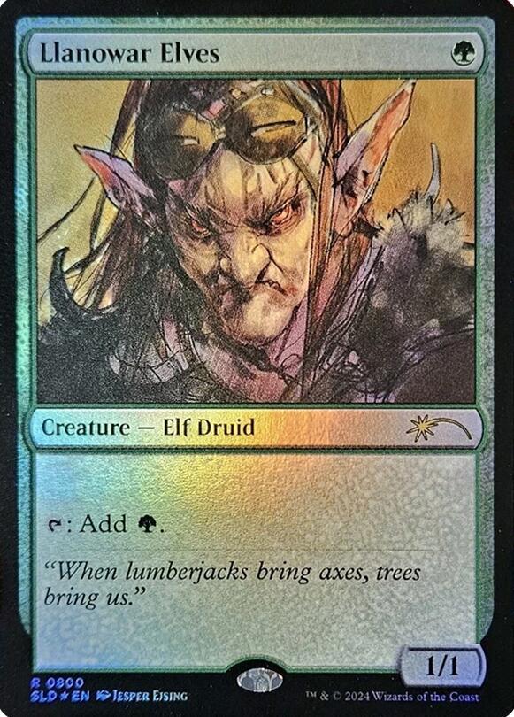 Llanowar Elves 0800 Rainbow Foil 800 (Secret Lair Drop Series)  - Foil | Good Games Adelaide SA