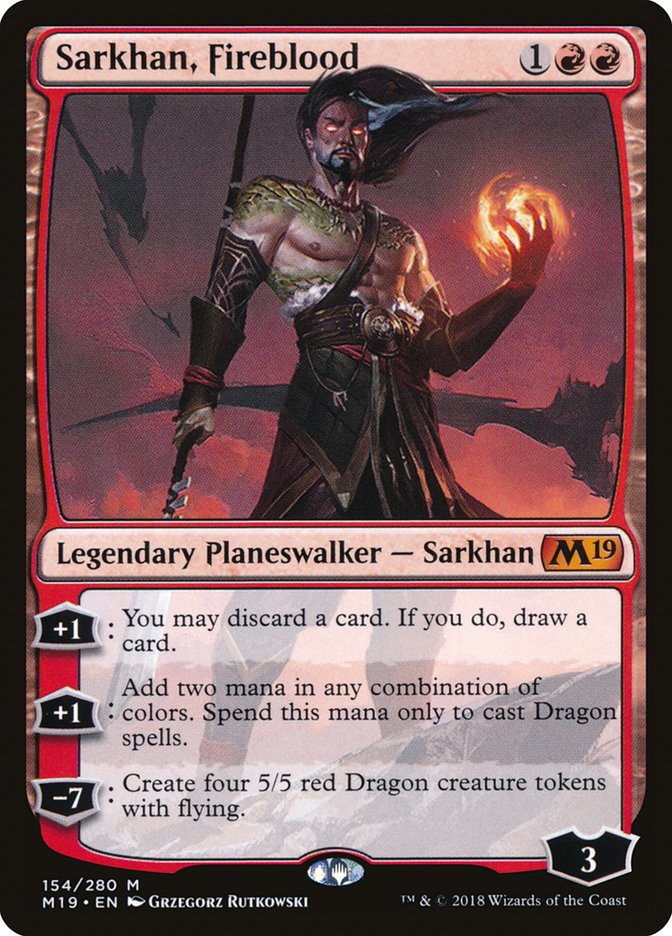 Sarkhan, Fireblood 154 (Core Set 2019)  - Foil | Good Games Adelaide SA