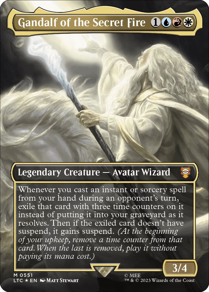 Gandalf of the Secret Fire 551 (Commander: The Lord of the Rings: Tales of Middle-earth)  - Borderless Surge Foil | Good Games Adelaide SA