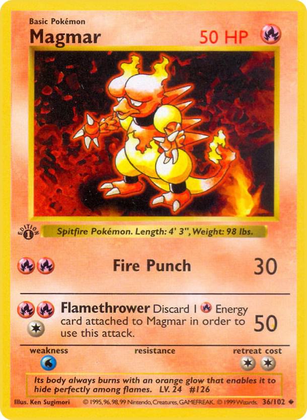 Magmar 036/102 (Base Set (Shadowless))  - 1st Edition | Good Games Adelaide SA