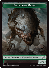 Phyrexian Beast //Manifest Double-Sided Token [Duskmourn: House of Horror Commander Tokens] | Good Games Adelaide SA