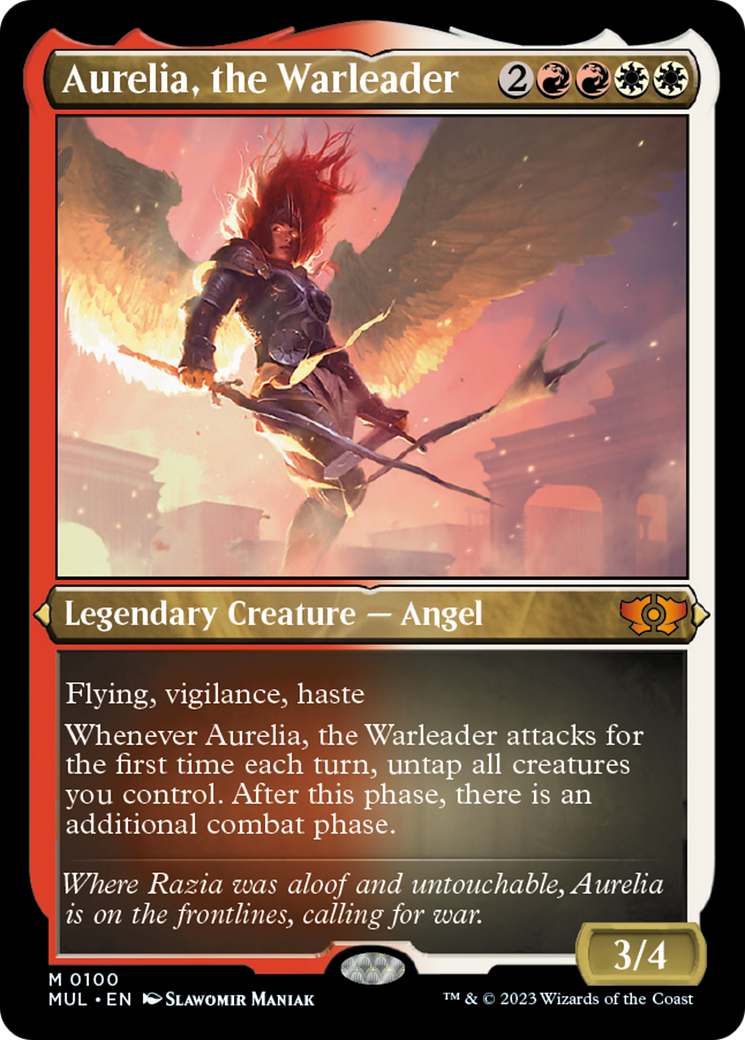 Aurelia, the Warleader (Foil Etched) [Multiverse Legends] | Good Games Adelaide SA