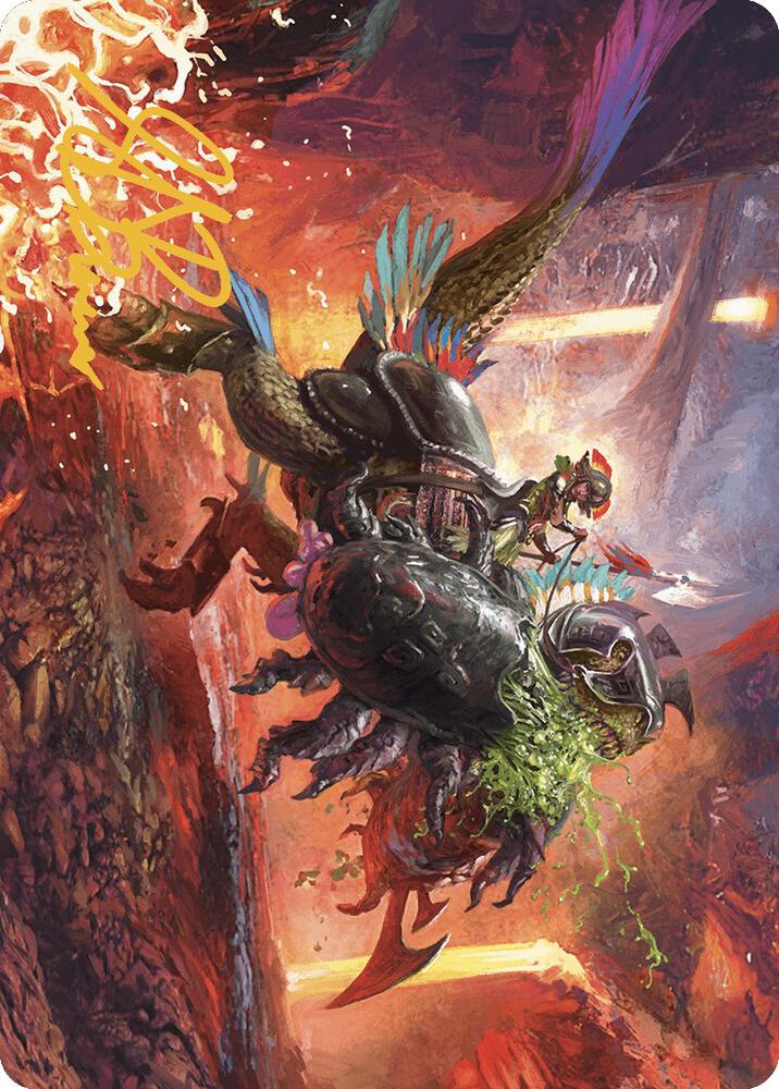 Triumphant Chomp Art Card Gold Stamped Signature 21 (Art Series: The Lost Caverns of Ixalan)  | Good Games Adelaide SA
