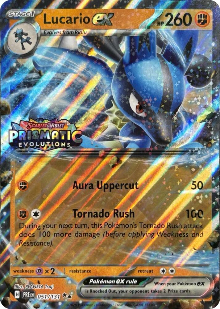 Lucario ex Prismatic Evolutions Stamp 051/131 (Miscellaneous Cards & Products)  - Holofoil | Good Games Adelaide SA