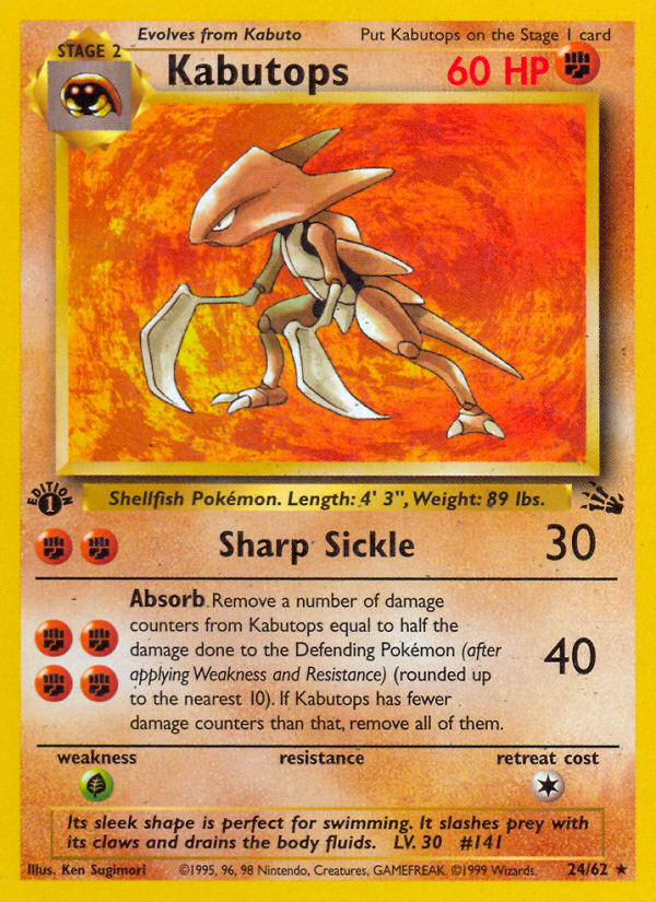 Kabutops (24/62) [Fossil 1st Edition] | Good Games Adelaide SA