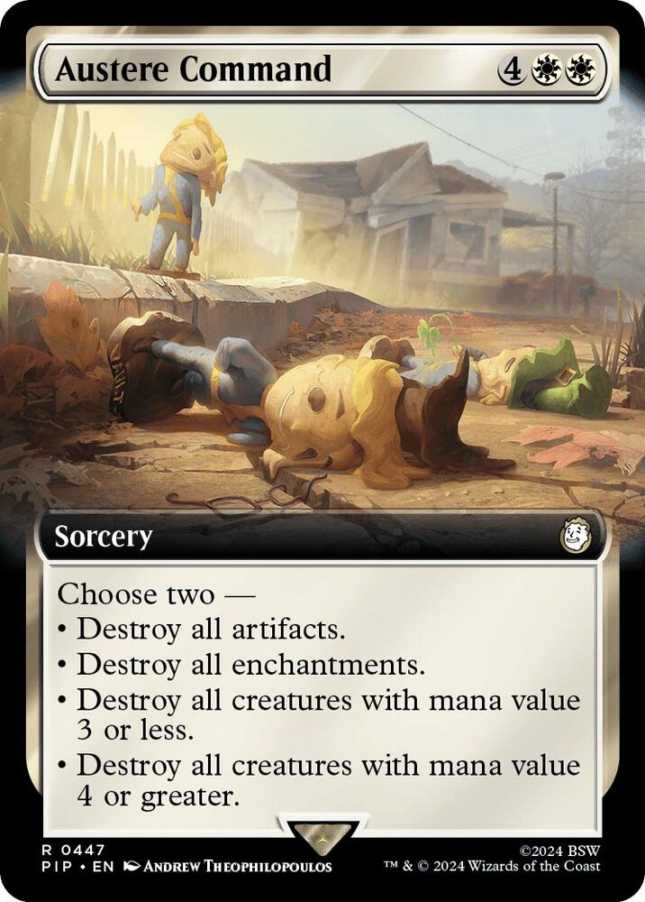Austere Command Extended Art 447 (Universes Beyond: Fallout)  - Foil | Good Games Adelaide SA