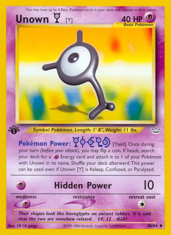 Unown Y 40/64 (Neo Revelation)  - 1st Edition | Good Games Adelaide SA