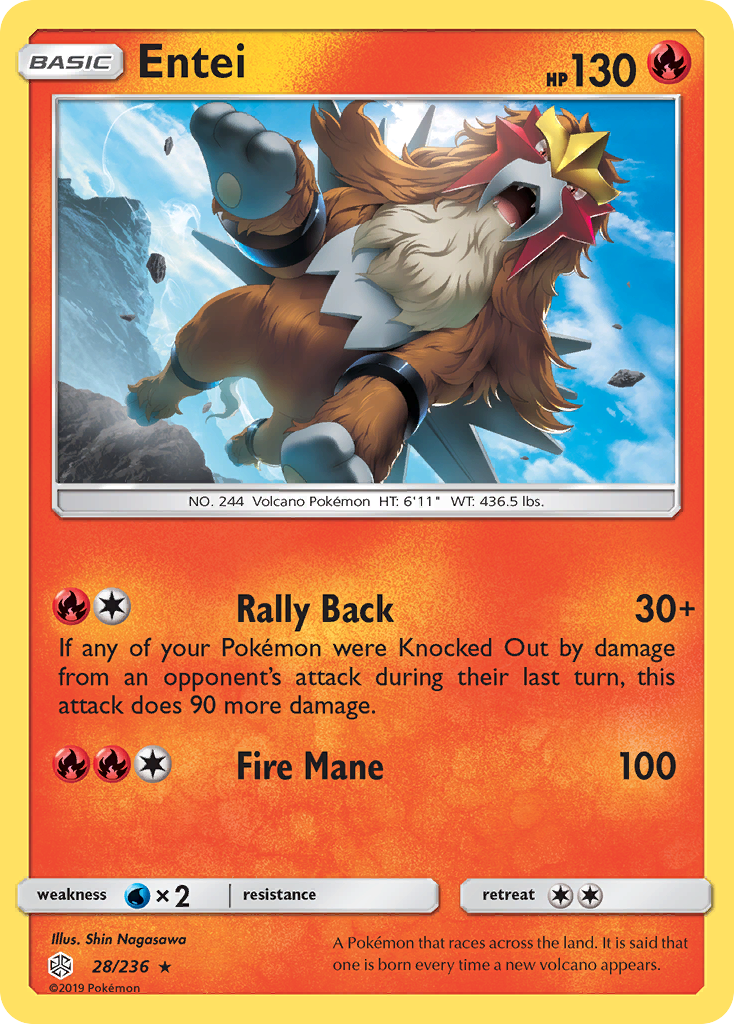 Entei (28/236) [Sun & Moon: Cosmic Eclipse] | Good Games Adelaide SA