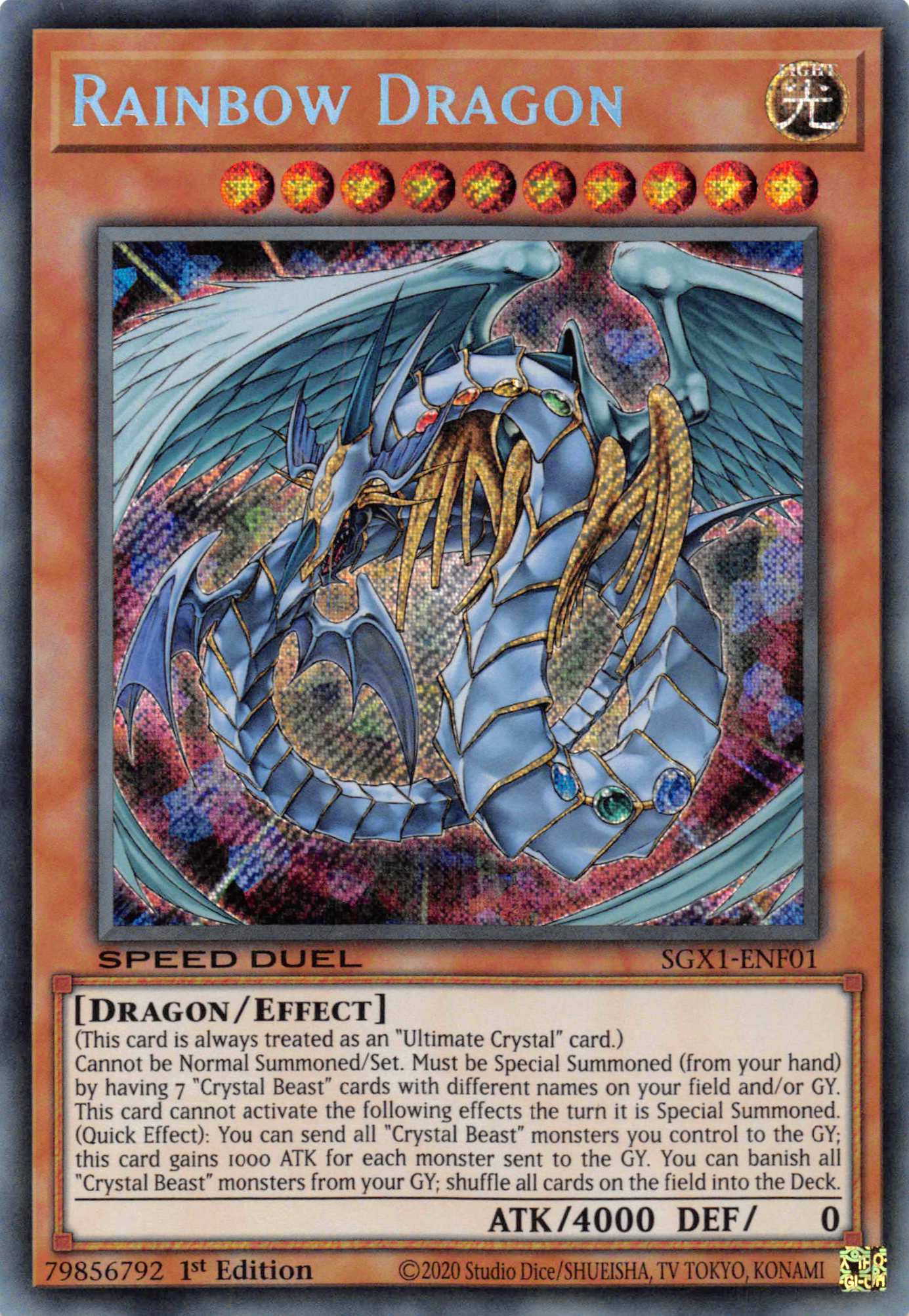 Rainbow Dragon [SGX1-ENF01] Secret Rare | Good Games Adelaide SA