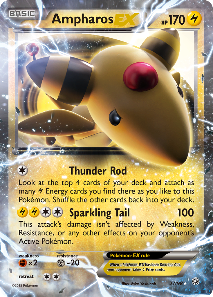 Ampharos EX (27/98) [XY: Ancient Origins] | Good Games Adelaide SA