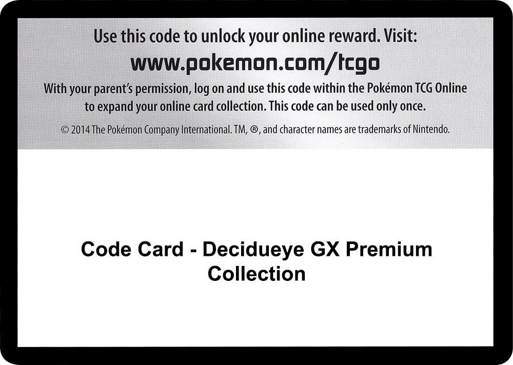 Code Card Decidueye GX Premium Collection  (SM - Guardians Rising)  | Good Games Adelaide SA
