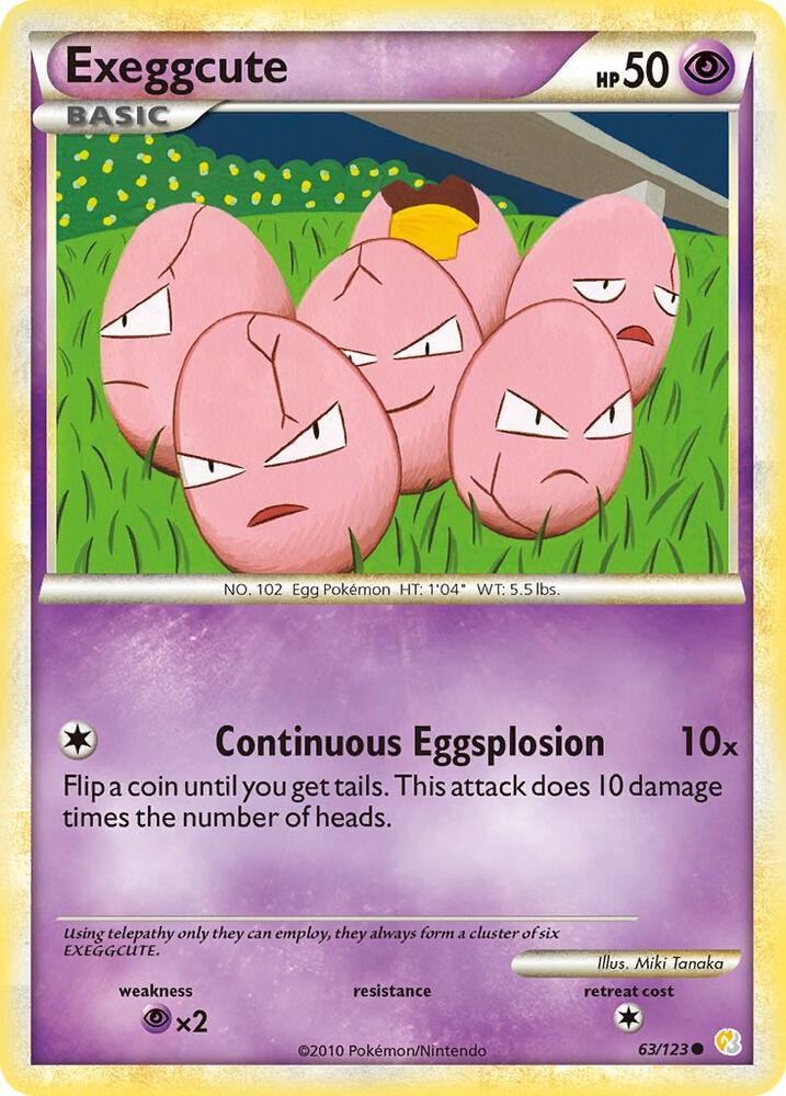 Exeggcute 63/123 (HeartGold SoulSilver)  - Reverse Holofoil | Good Games Adelaide SA