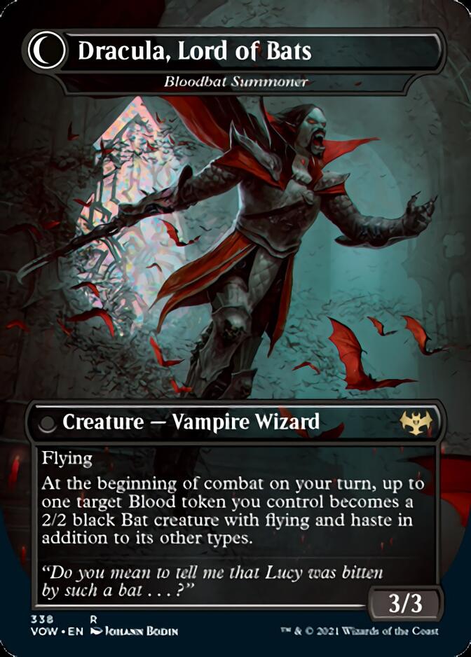 Dracula, Lord of Blood // Dracula, Lord of Bats - Voldaren Bloodcaster // Bloodbat Summoner (Borderless) (Dracula Series) [Innistrad: Crimson Vow] | Good Games Adelaide SA
