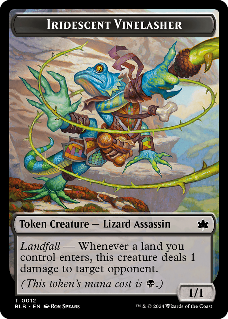 Fish // Iridescent Vinelasher Double-Sided Token [Bloomburrow Tokens] | Good Games Adelaide SA
