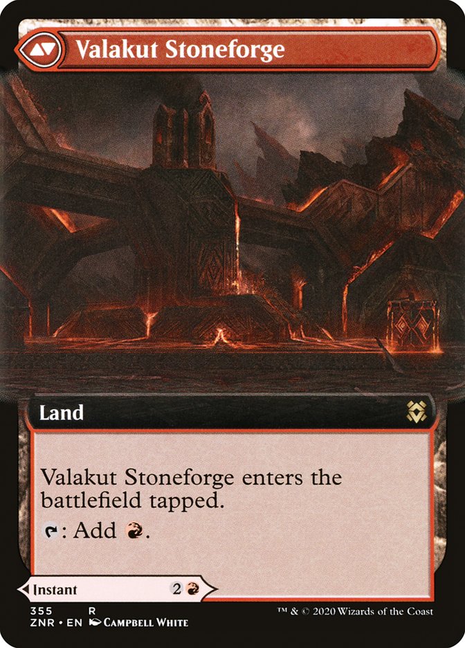 Valakut Awakening // Valakut Stoneforge (Borderless) [Zendikar Rising] | Good Games Adelaide SA