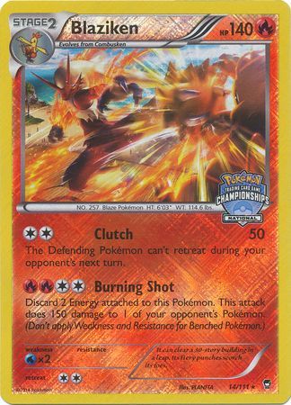 Blaziken (14/111) (National Championship Promo) [XY: Furious Fists] | Good Games Adelaide SA