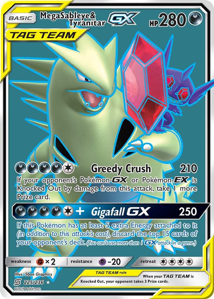 Mega Sableye and Tyranitar GX Full Art 225/236 (SM - Unified Minds)  - Holofoil | Good Games Adelaide SA