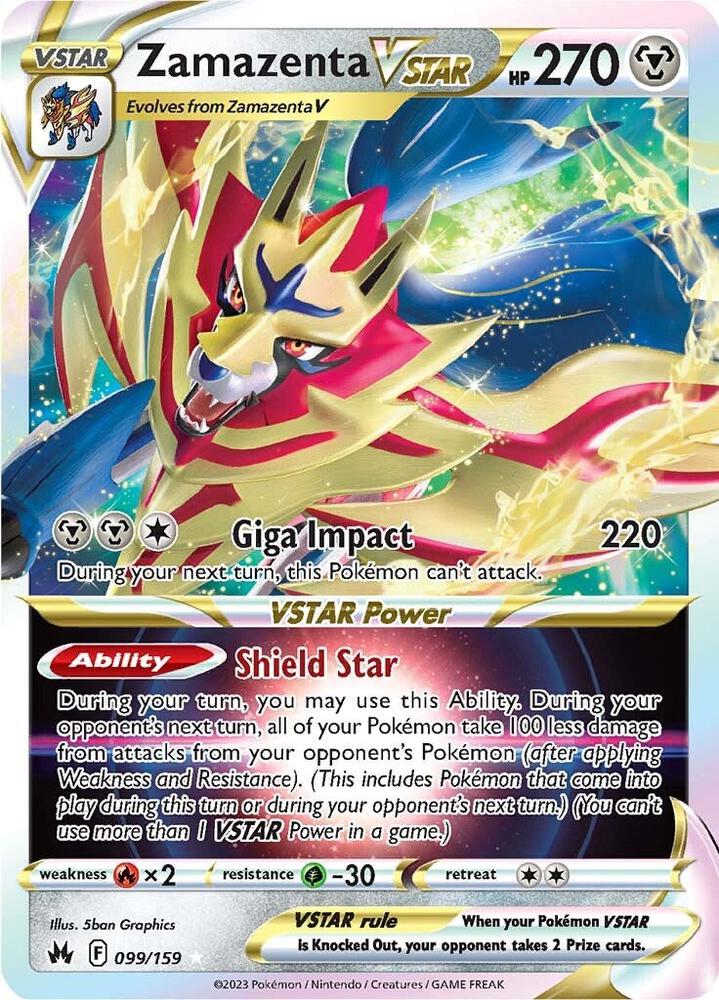 Zamazenta VSTAR 099/159 (Crown Zenith)  - Holofoil | Good Games Adelaide SA