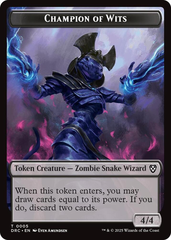 Champion of Wits Zombie 0003 Double Sided Token 5 // 3 (Commander: Aetherdrift)  - Foil | Good Games Adelaide SA
