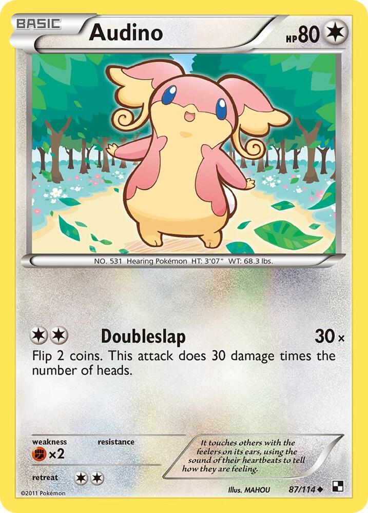 Audino 87/114 (Black and White)  - Reverse Holofoil | Good Games Adelaide SA