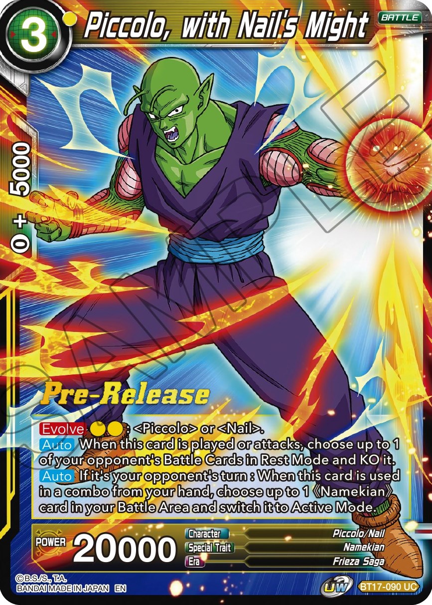 Piccolo, with Nail's Might (BT17-090) [Ultimate Squad Prerelease Promos] | Good Games Adelaide SA